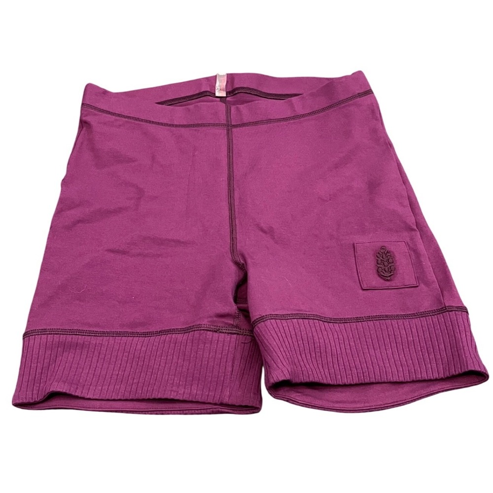 Free People Movement Biker Shorts Womens Medium Purple Ribbed Hem Activewear